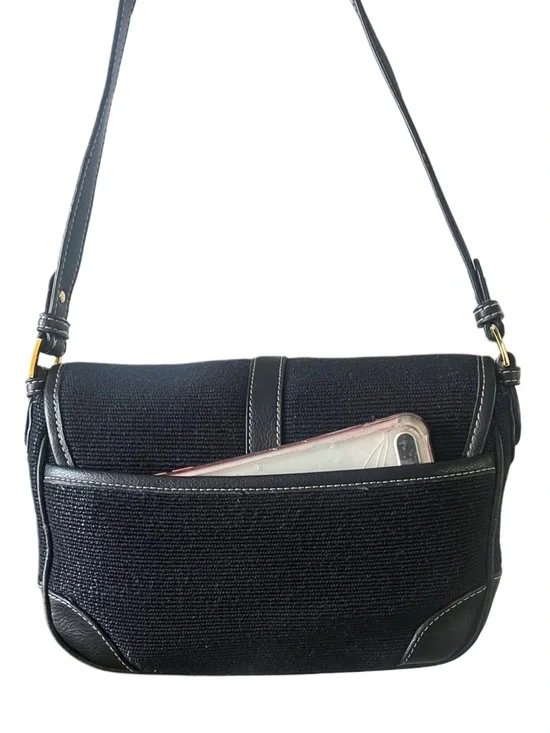 Etienne Aigner Small Black Tweed Leather Trim Crossbody Bag - Picture 3 of 6